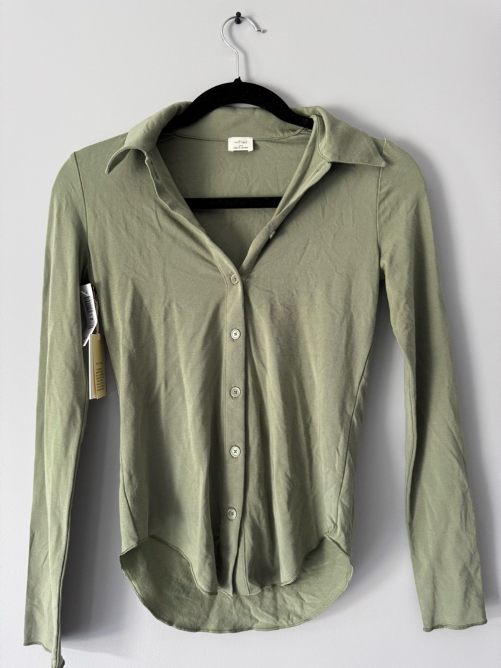 Aritzia Wilfred Sage Green Pose Long sleeve Size: 2XS ✨NWT✨ - Picture 2 of 4